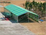 Green Warehouse Fabric Tent Structures Clear Span Marquee Canopy 10M x 51M