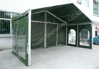 Outdoor Green Aluminum Frame Fabric Tent Structures , Fabric Shelter Systems