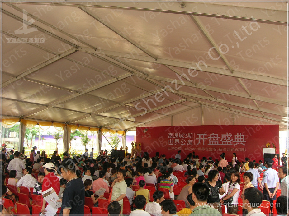 Professional 300 Seaters White Clear Span Tents Flame Retardant 15X30M for Opening Ceremony