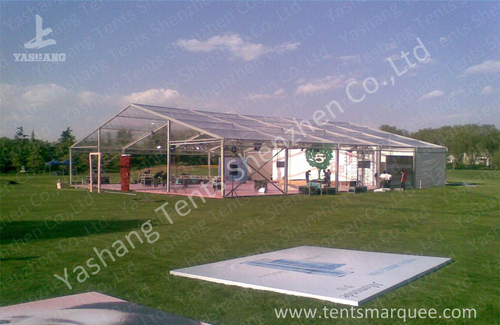 Outdoors Clear Span Transparent Fabric Top Commercial Party Tent with Linings Decoration