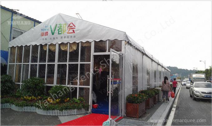 White Ultraviolet Proof Center Gable Pole Custom Event Tents / Outdoor White Event Tents