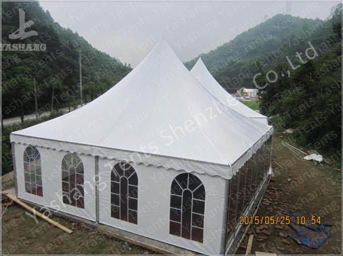 Color Stripe Top Cover Durable High Peak Pole Tent , High Peak Tent Rentals
