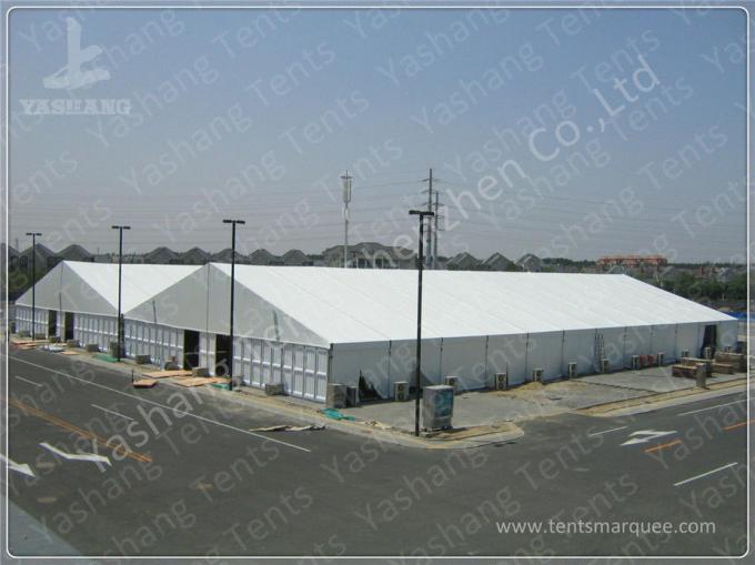 20m Wide Big White Trade Show Outdoor Exhibition Tents Aluminum Framed Structure