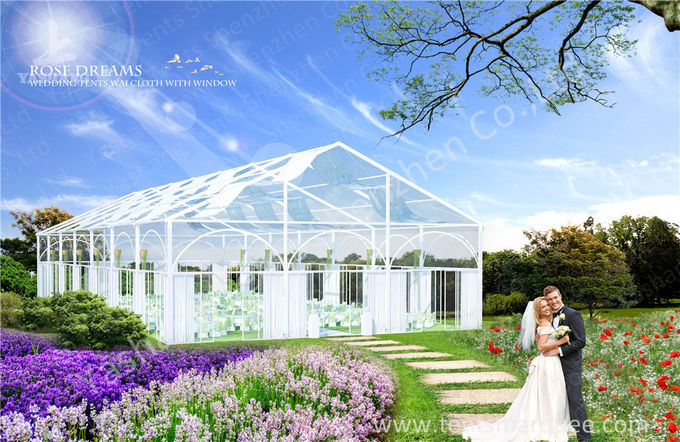 Romantische transparente klare Spitzenzelt-Hochzeit Glassland, klares Festzelt