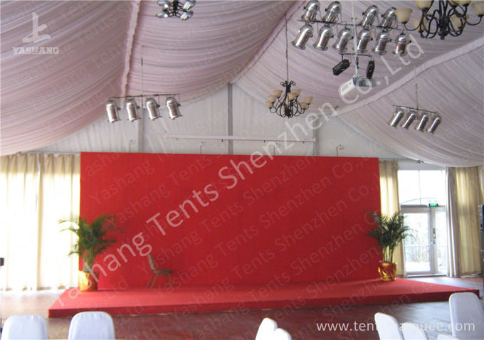 Transparentes Glaswand-Aluminiumprofil-Hochzeits-Ereignis-Zelt, weiße Dach-Futter-Dekoration