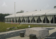 Transparent Glass Wall Aluminum Profile Wedding Event Tent , White Roof Lining Decoration